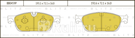 Колодки тормозные дисковые передние mercedes x166 w166 12- BLITZ BB0459P  для Разные, BLITZ, BB0459P