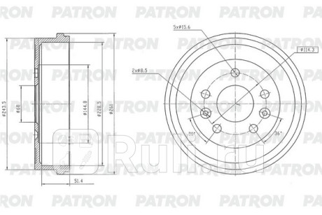 Барабан тормозной renault duster 4x4   kaptur 1,2tce awd PATRON PDR1013  для Разные, PATRON, PDR1013
