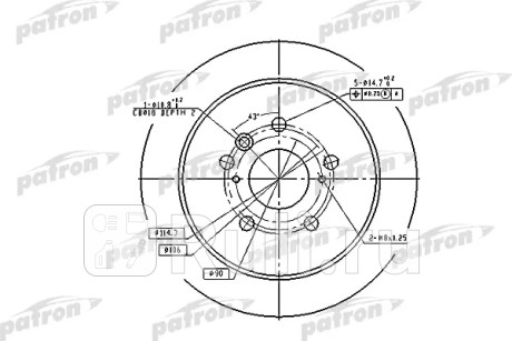 Диск тормозной задн lexus: rx 03-,  toyota: harrier 00- PATRON PBD7257  для Разные, PATRON, PBD7257